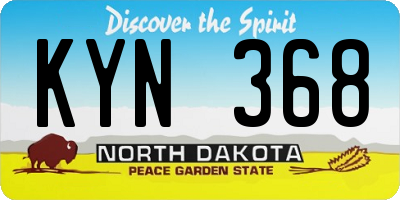 ND license plate KYN368