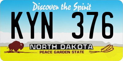 ND license plate KYN376