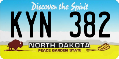 ND license plate KYN382