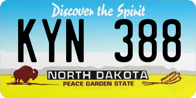ND license plate KYN388