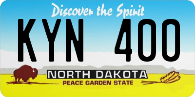 ND license plate KYN400