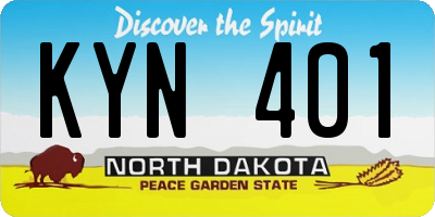 ND license plate KYN401