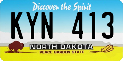 ND license plate KYN413