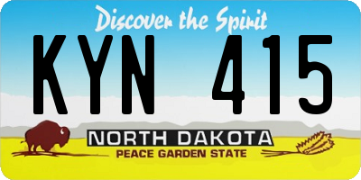ND license plate KYN415