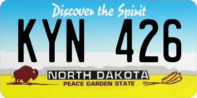 ND license plate KYN426