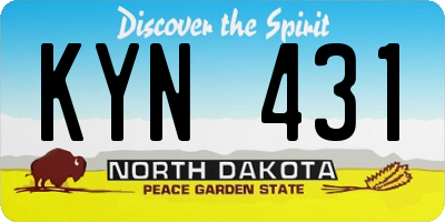 ND license plate KYN431