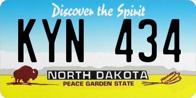 ND license plate KYN434