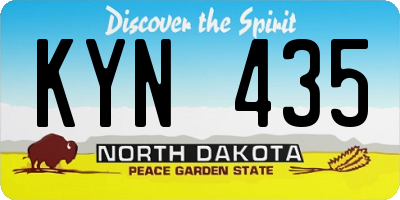 ND license plate KYN435