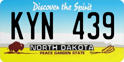 ND license plate KYN439