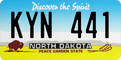 ND license plate KYN441