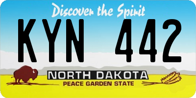 ND license plate KYN442