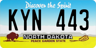 ND license plate KYN443