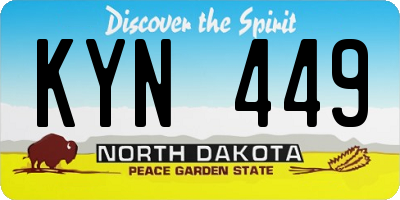 ND license plate KYN449
