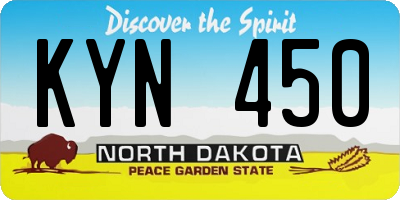 ND license plate KYN450
