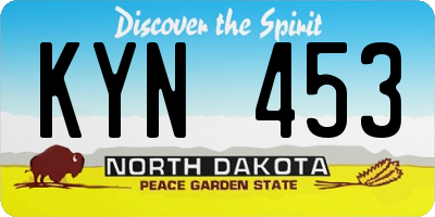 ND license plate KYN453