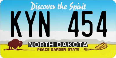 ND license plate KYN454