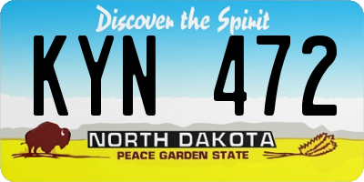 ND license plate KYN472