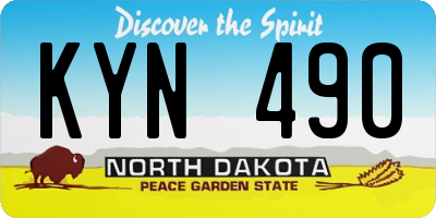 ND license plate KYN490