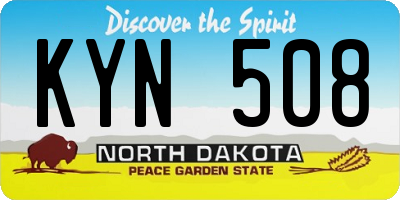 ND license plate KYN508