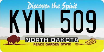 ND license plate KYN509