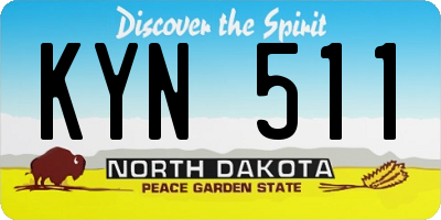 ND license plate KYN511