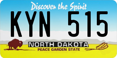 ND license plate KYN515