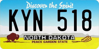 ND license plate KYN518