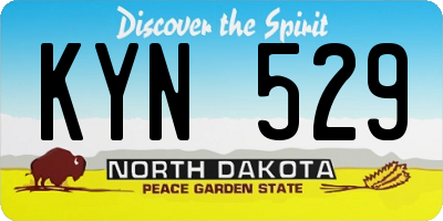 ND license plate KYN529