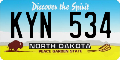 ND license plate KYN534