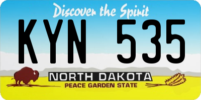 ND license plate KYN535