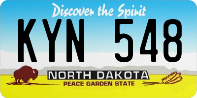 ND license plate KYN548