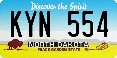 ND license plate KYN554