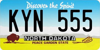 ND license plate KYN555