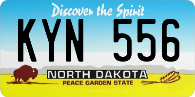 ND license plate KYN556