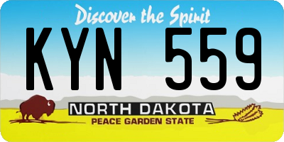 ND license plate KYN559