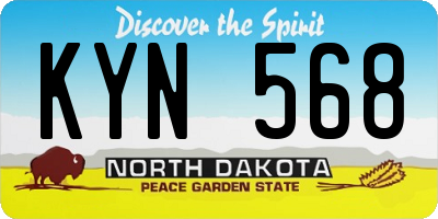 ND license plate KYN568