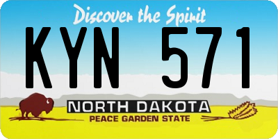 ND license plate KYN571