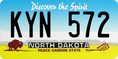 ND license plate KYN572