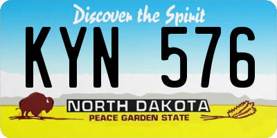 ND license plate KYN576