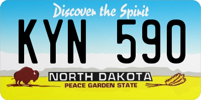 ND license plate KYN590
