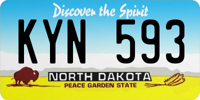 ND license plate KYN593