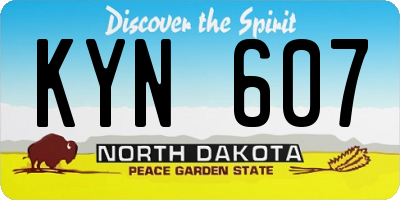 ND license plate KYN607