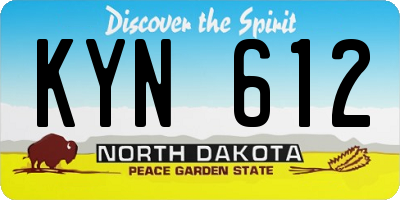 ND license plate KYN612