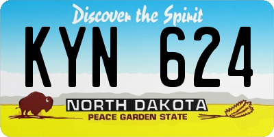 ND license plate KYN624