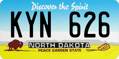 ND license plate KYN626
