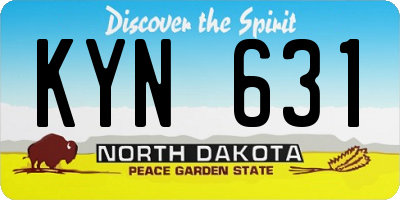ND license plate KYN631