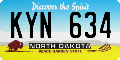 ND license plate KYN634