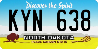ND license plate KYN638
