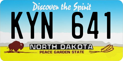 ND license plate KYN641