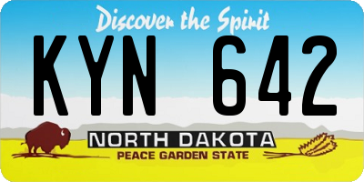 ND license plate KYN642